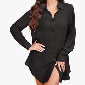 Black shirt for sleeping, going out, or beach cover up